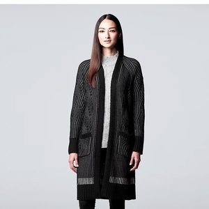 NWT Simply Vera Black and Gray Coatigan